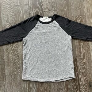 Marine Layer Raglan Sleeve Gray and Black Tee